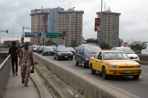 Vue de Lagos en mai 2014. © Gwenn DUBOURTHOUMIEU pour Jeune Afrique