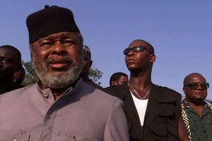 Foday Sankoh, leader du RUF,  à Freetown, en 2000.² © BRENNAN LINSLEY/AP/SIPA