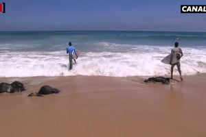 Sur une plage de Dakar. Extrait de l’émission « Réussite » diffusée le 1er octobre 2016. © Capture d’écran