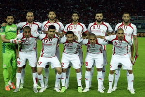 L’équipe de foot de la Tunisie en 2015. © Themba Hadebe/AP/SIPA