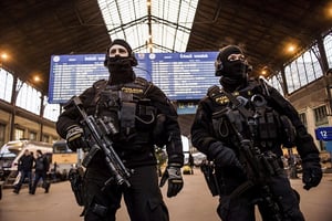 La brigade antiterroriste allemande après l’attentat sur le marché de Noël de Berlin. © Zoltan Balogh/AP/SIPA