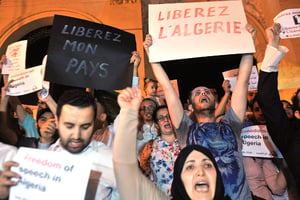 Manifestations de journalistes pour la liberté de la presse en juillet 2016 à Alger © Anis Belghoul/AP/SIPA