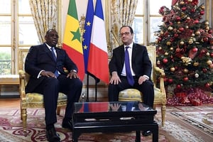 Rencontre entre Macky Sall et François Hollande le 20 décembre à l’Élysée. © Alain Jocard/AP/SIPA