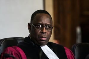 Le président sénégalais Macky Sall à Paris au CNAM (Conservatoire national des arts et des métiers), le 21 décembre 2016. © Christophe Petit Tesson/AFP