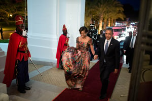 Michelle et Barack Obama au palais présidentiel de Dakar, le 27 juin 2013. © Pete Souza