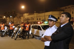 Des policiers marocains à Casablanca le 11 juin 2014. © Abdeljalil Bounhar/AP/SIPA