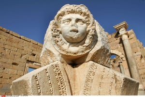 Le site archéologique de Leptis Magna, en Libye. © BEN CURTIS/AP/SIPA