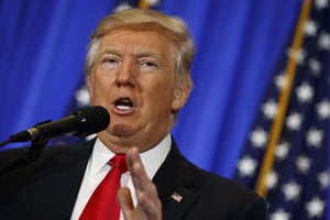 Le président américain Donald Trump lors d’une conférence de presse le 11 janvier 2017, à New York. © Evan Vucci/AP/SIPA