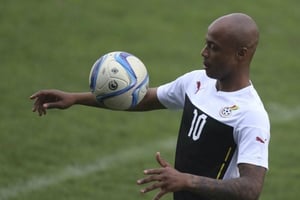 Andre Ayew a permis au Ghana de l’emporter 1-0 pour son premier match dans cette CAN 2017. © Sunday Alamba/AP/SIPA