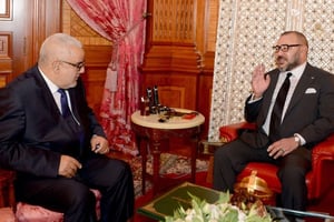 Mohammed VI a nommé Abdelilah Benkirane en tant que chef de gouvernement le 10 octobre 2016. © Moroccan Royal Palace/AP/SIPA