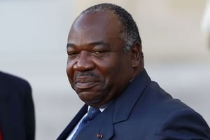 Le président gabonais, Ali Bongo Ondimba, au Palais de l’Élysée pour la préparation de la COP21, à Paris, le 10 novembre 2015. © Francois Mori/AP/SIPA