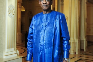 Idriss Déby Itno, président du Tchad, le 18 janvier,  à N’Djamena. © Vincent Fournier/JA