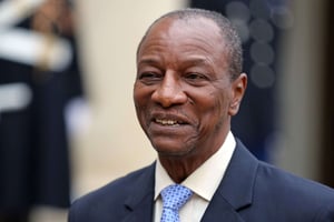 Le président guinéen Alpha Condé devient le nouveau président de l’Union africaine. © Remy de la Mauviniere/AP/SIPA