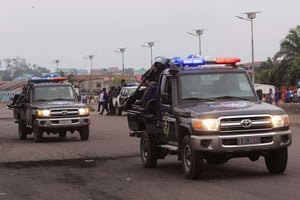 Opération de police en RDC en septembre 2016. © John Bompengo/AP/SIPA