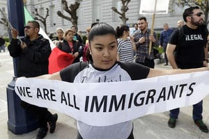 Manifestation contre le décret anti-immigration de Donald Trump, San Francisco, le 16 février 2017. © Marcio Jose Sanchez/AP/SIPA