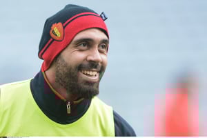 Anthony Vanden Borre en train de s’entraîner avec les Diables Rouges en 2014. © Sierakowski/ISOPIX/SIPA