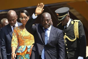 Le président Joseph Kabila à Kindu, le 31 décembre 2016. © John Bompengo/AP/SIPA