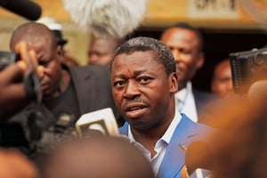 Le président togolais Faure Gnassingbé, à Lomé, le 25 avril 2015. © Erick Kaglan/AP/SIPA