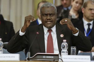 Moussa Faki Mahamat, le Président de la Commission de l’Union Africaine, en mai 2016 © Andrew Medichini/AP/SIPA