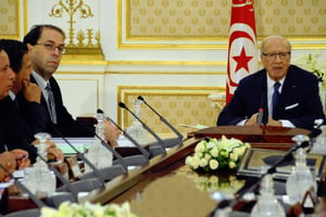 Réunion gouvernementale à Tunis, le 31 août 2016. © Riadh Dridi/AP/SIPA