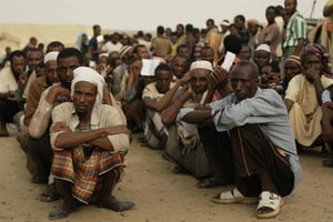 Malgré la guerre, de nombreux réfugiés de la Corne de l’Afrique continuent d’arriver au Yémen. © Hani Mohammed/AP/SIPA