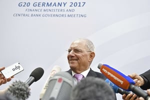 Wolfgang Schäuble, le ministre des Finances allemand, le 17 mars 2017 à Baden-Baden. © Uwe Anspach/AP/SIPA