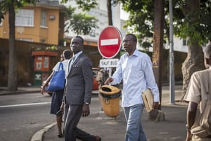 Abidjan, Côte d’Ivoire, le 27 avril 2015. Le plateau, quartier des affaires. © Photo Guillaume Binet / MYOP pour JA