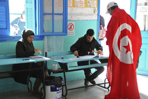 Pendant l’élection présidentielle, en décembre 2014, à Tunis, en Tunisie. © Hassene Dridi/AP/SIPA