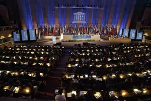 La 38e conférence générale de l’Unesco, à Paris, le 3 novembre 2015. © Michel Euler/AP/SIPA