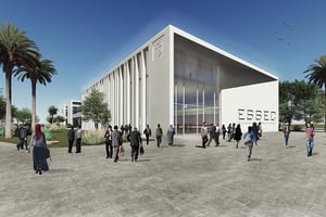 Un aperçu en 3D du campus de l’Essec à Rabat, au Maroc. © Essec