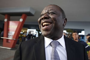 Morgan Tsvangirai lors d’un voyage en Afrique du Sud en 2013. © Dai Kurokawa/AP/SIPA