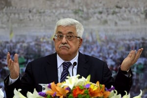 Le président de l’Autorité palestinienne, Mahmoud Abbas lors d’un discours à Ramallah en 2012. © Majdi Mohammed/AP/SIPA