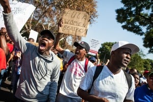 Afrique du Sud: manifestation contre les violences faites aux femmes à Pretoria. © AFP / WIKUS DE WET AFP