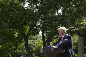 Donald Trump jeudi 1er juin à la Maison Blanche à Washington. © Susan Walsh/AP/SIPA