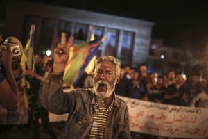 Une manifestation à Rabat en soutien au mouvement populaire dans le Rif marocain, en mai 2017. © Mosa’ab Elshamy/AP/SIPA