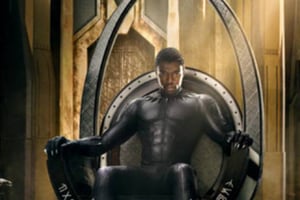 Un détail de l’affiche du film « Black Panther ». © Allo ciné