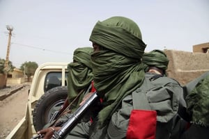 Des combattants maliens à Gao en 2015. © Baba Ahmed/AP/SIPA