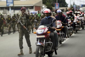 Des militaires dans les rues de Goma, le 21 juin 2016. © Jerome Delay/AP/SIPA