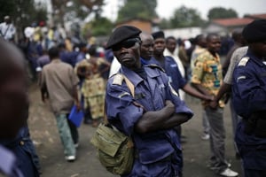 Un policier congolais à Goma, en décembre 2012. © Jerome Delay/AP/SIPA