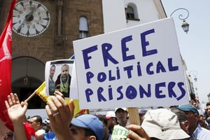 Manifestation pour la libération des détenus du Hirak du Rif, le 11 juin, à Rabat. © Abdeljalil Bounhar/AP/SIPA