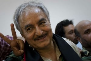 Le maréchal Khalifa Haftar, en 2011 à Benghazi. © Anja Niedringhaus/AP/SIPA