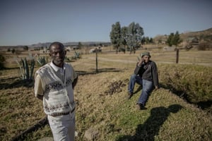 Un fermier Basotho, près du village de Maseru au Lesotho, le 4 juin 2017. © Gianluigi Guercia/AFP