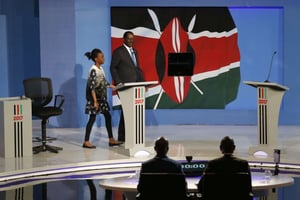 L’opposant Raila Odinga lors du débat télévisé le 24 juillet 2017. © STR/AP/SIPA
