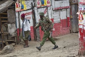 Dans le quartier de Mathare, à Nairobi, ce mercredi 9 août. © Jerome Delay/AP/SIPA