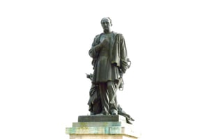 La statue de Bugeaud qui trônait à Alger et a été réinstallée en 1999 à Excideuil, en Dordogne (France). © Père Igor/Wikipedia