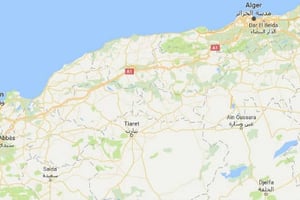 La ville de Tiaret est située à 250 km à l’ouest d’Alger. © Capture d’écran / Google Map