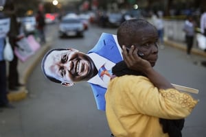 Un partisan de l’opposant kényan Raila Odinga à Nairobi, le 18 août 2017. © Ben Curtis/AP/SIPA