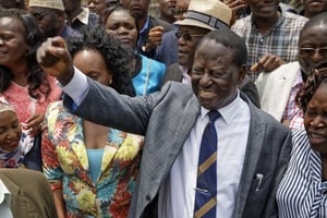 Le leader de la coalition Nasa, Raila Odinga, à la sortie de la Cour suprême kényane le 1er septembre 2017. © Ben Curtis/AP/SIPA