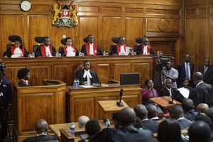Les juges de la Cour suprême kényane, le 1er septembre 2017. © Ben Curtis/AP/SIPA