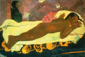 Manao Tupapau est un des tableaux que Paul Gauguin a peint lors de son premier voyage à Tahiti en 1892. © AP/SIPA
